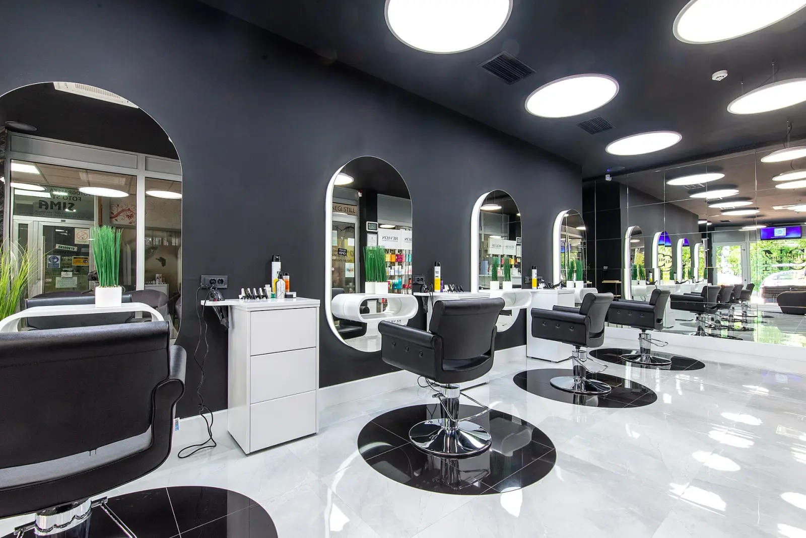 Modern hair salon interior