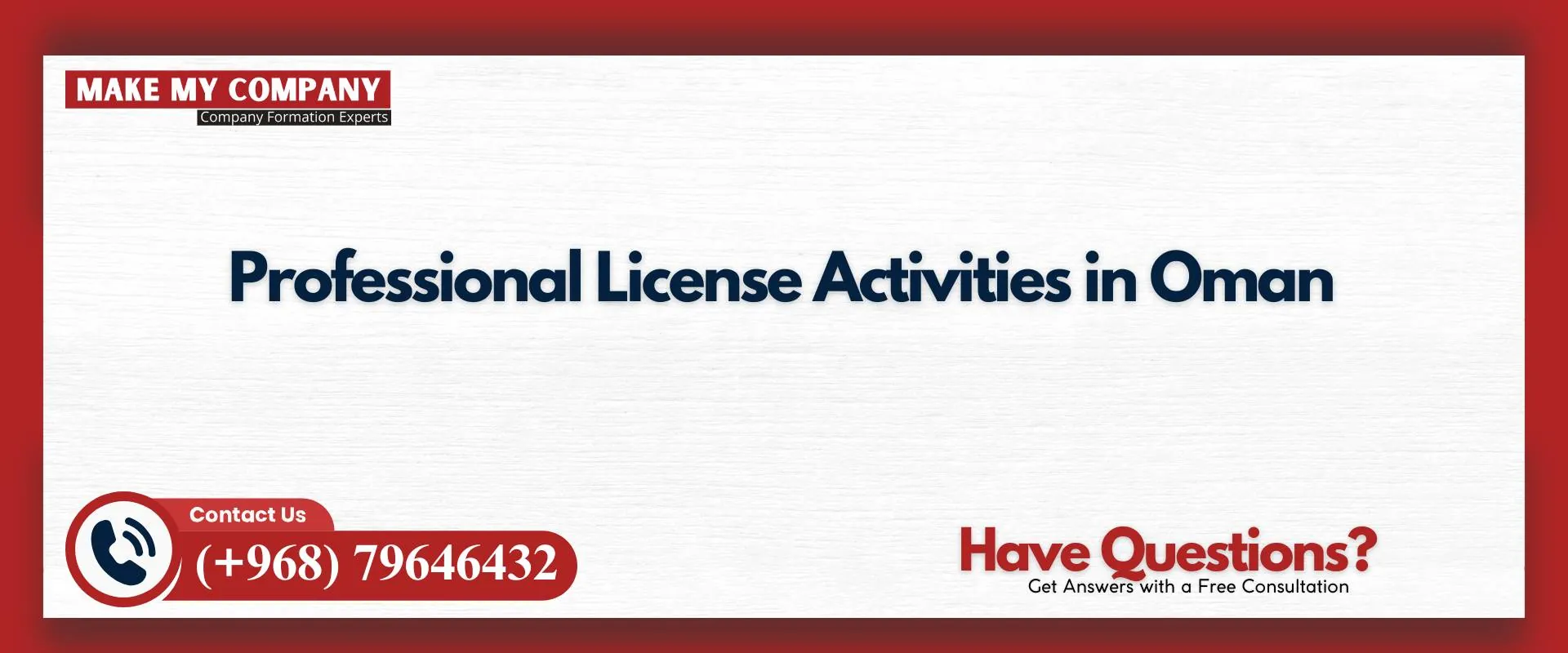 Professional license activities in Oman