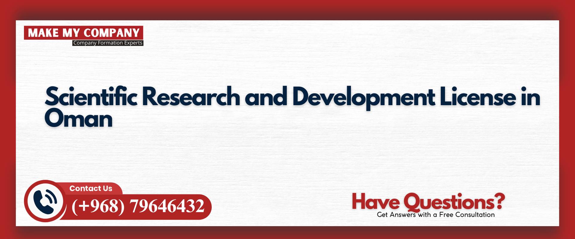 Scientific Research and Development License in Oman