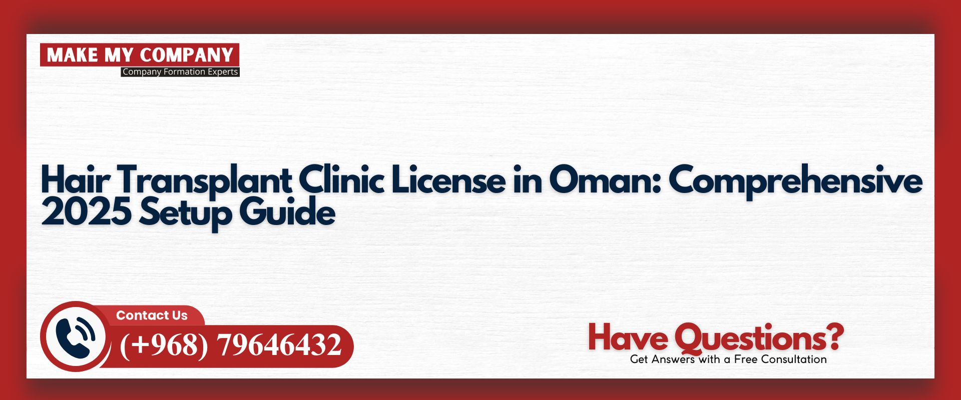 Hair Transplant Clinic License in Oman