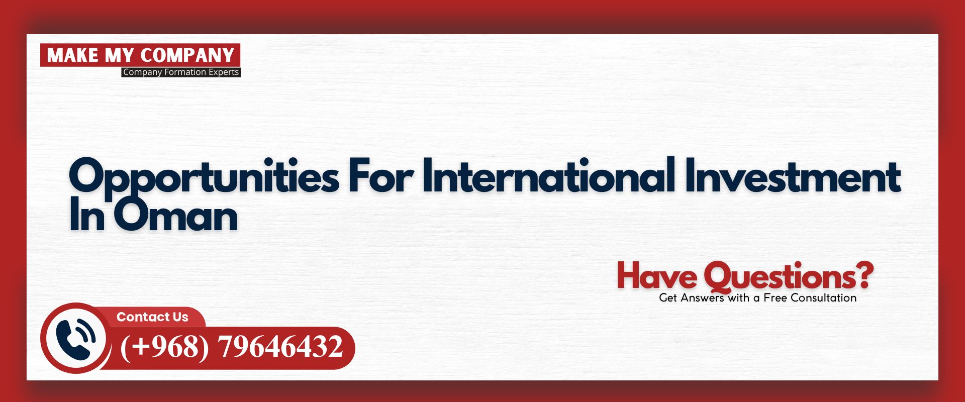 Opportunities For International Investment In Oman