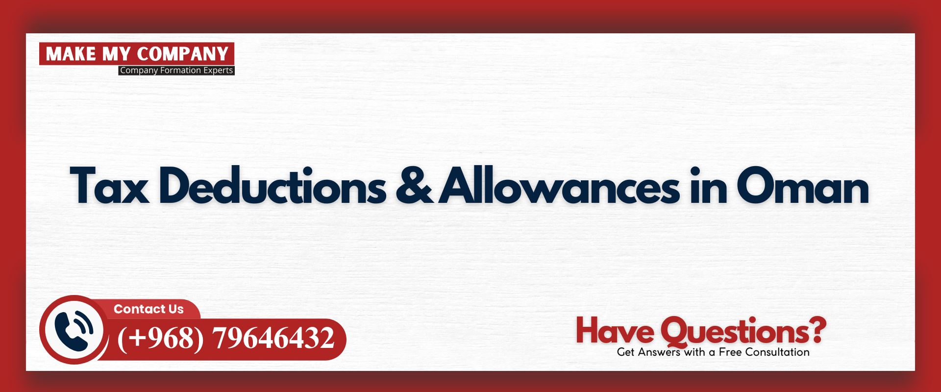 Tax Deductions & Allowances in Oman